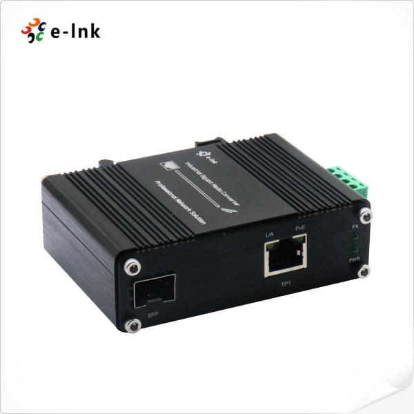 Micro Industrial 1-Port 100/1000X SFP to 1-Port 10/100/1000T 60W PoE++ Media