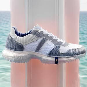 China Trendy Style White Casual Lace Up Shoes Nonslip Synthetic Leather Upper factory
