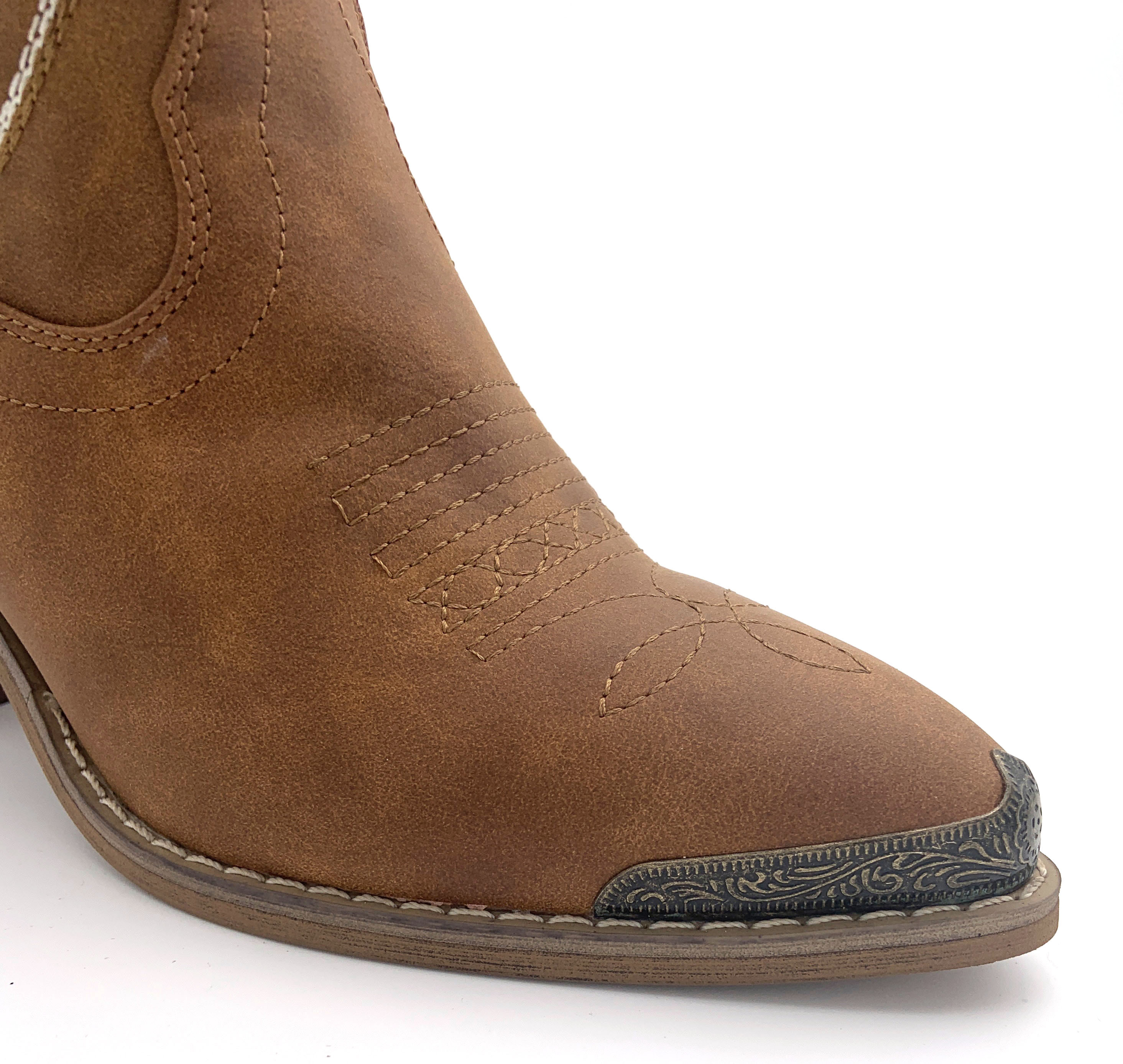 Mid Calf Height Womens Ankle Boots With High Heel Pull On Closure Type