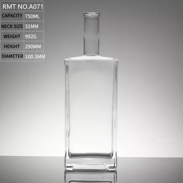 700ml Pewter Metal Labels Rum Whisky Vodka Gin Spirits Glass Wine Bottle Empty Bottle Of Whisky