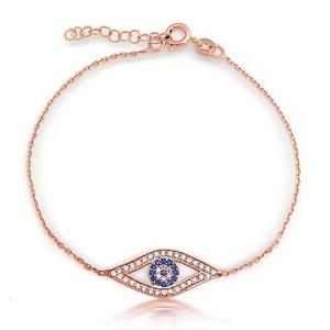 China Wholesale 925 Sterling Silver Rose Gold Plated Eye Tanzanite Bracelet factory