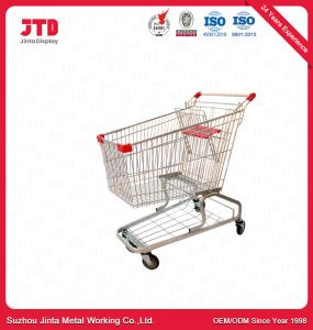 China 120L Metal Shopping Cart With Wheels 900mm Stainless Steel Shopping Trolley factory