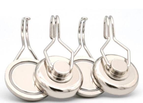 LFYGY Round Base Neodymium Magnet Open Hook with 360 Degree Rotation Magnetic Hook