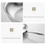 New Arrival 304 Stainless Steel Fry Pan Nonstick Cooking Pot Fried Steak Skillet