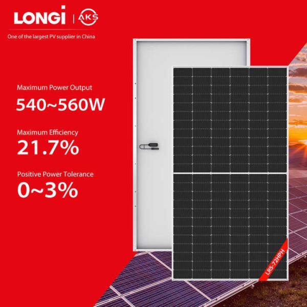 Longi Panel Solar Bifacial 540W 545W 555W 550W Solar Panels For Rooftop
