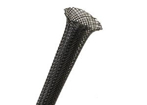 China Wear Resistance Braided Nylon Sleeve Black Color With Smooth Surface factory