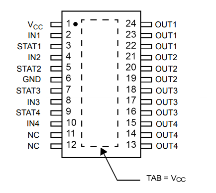 Power Switch IC VNI4140KTR 700mA Power Distribution Quad Hi Side Smart Power SS Relay