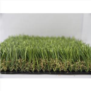 China PE Material Garden Artificial Grass Flat Wave Monofilament Yarn Shape factory