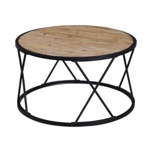 China Contemperary Round Nested Wood And Metal Coffee Table For Home Office Center factory