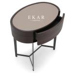 Modern Style bedroom furniture set MDF wooden nightside simple design round