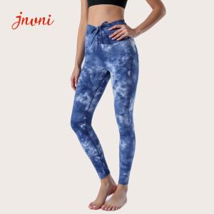 China 220gsm Yoga Workout Leggings Naked Skin Tie Dye Gym Tights With Pockets factory