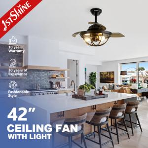 China OEM 36 inch Retractable Ceiling Fan Light CCC CE ROHS SAA CB ETL Approved factory
