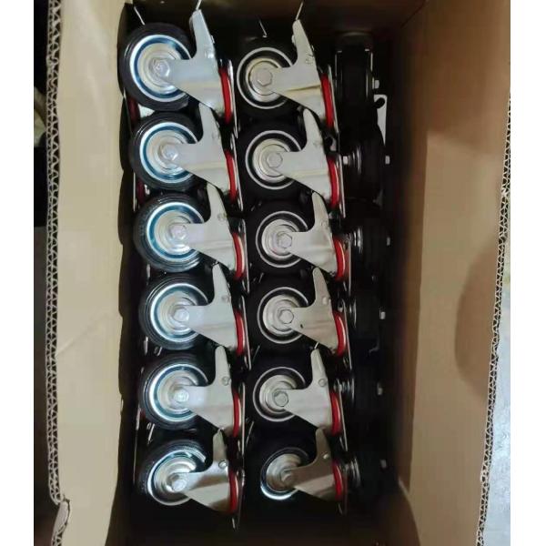 3inch 4inch 5inch Black Rubber Furniture Industry Trolley Barrow Castor