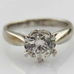 Women Jewelry 6mm Blue Topaz Cubic Zirconia 925 Silver Solitaire Ring (F09)
