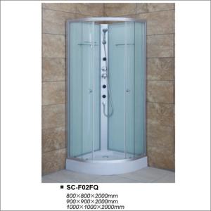 China Quadrant Shower Room Curved Shower Cabins With Fabric Tempered Glass factory