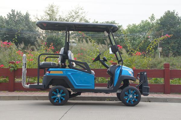 2 Front seats & 2 Rear Seat Lifted Hunting Off-Road Blue Electric Golf Cart for