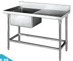 Catering Sinks Stainless Steel Single Sink with Side Table 1200*600*800+150mm