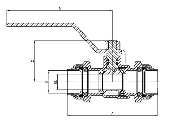 Quick Insert Brass Ball Valves 25 Bar Double O - Ring