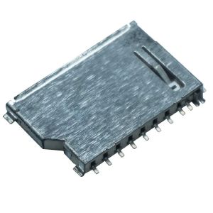 2.5mm Pitch 2.8H 9pin SD Memory Card PCB SMT Type Connector Push Pull Type