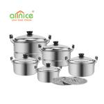 Quality Kitchen Cookware Set American Style Cooking Pot Sets 410 Stainless Steel