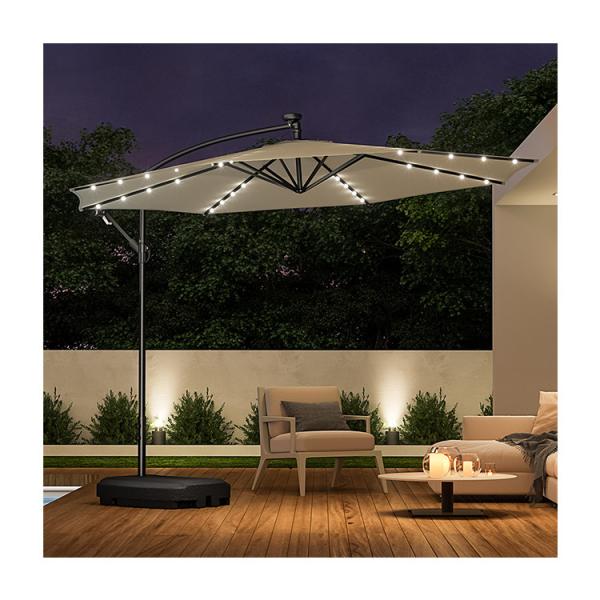 Customized Color Garden Umbrella with Light Waterproof Commercial Restaurant