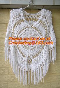 China Womens Crochet Poncho Shawl Fringe Girl Floral Sweater Poncho Wrap, ponchoes, crochet factory