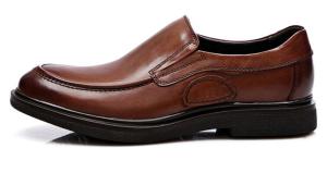 China Business Soft Sole Formal Shoes , Slip On Mens Brown Leather Driving Shoes factory