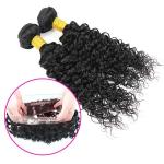Raw Double Weft Brazilian Curly 360 Frontal Closure Water Wave Human Virgin Hair