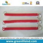 Plastic TPU Spring Key Coil Chain w/25/20mm Key Rings on Two Ends in Red Hot