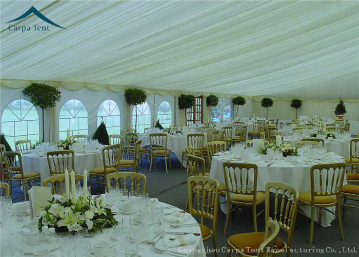 200 People Royal Large Wedding Tents Soft PVC Wall With Clear Windows