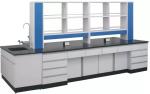 Polypropylene Laboratory Island Bench Stainless Steel Wood Lab Workstation Bench