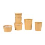 Eco-Friendly Disposable Kraft Paper Soup Bowl With Lid Round for Salad Snack