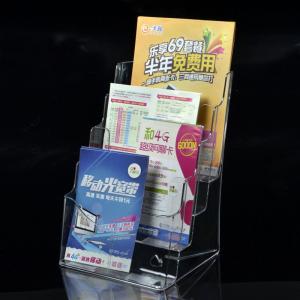 China A4 4 pocket acrylic brochure holder,LEAFLET STANDS PLASTIC HOLDER ACRYLIC FLYER table leaflet holder factory