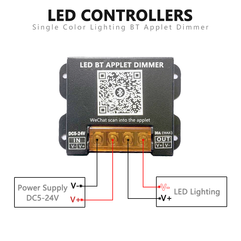 30A High Power LED Strip Smart Controller For Single Color Light Bar Dimming