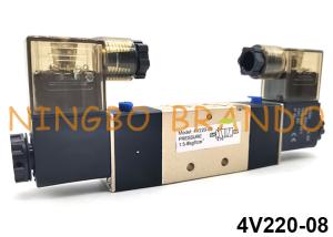 China 4V220-08 Airtac Type Double Coil Pneumatic Solenoid Valve 5/2 Way DC24V AC220V factory