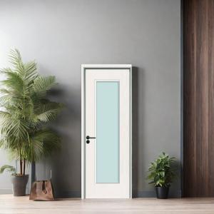 China Waterproof Internal Glass Doors Sharp Color Contrast and Metallic Finish Juye WPC Door factory
