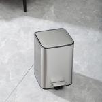Sustainable Silver Stainless Steel Rectangle Defender Series Waste Bin Trash Bin