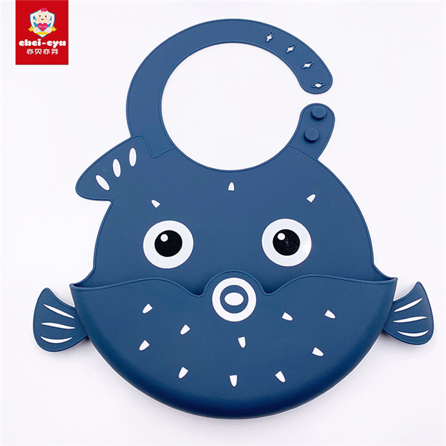 Marine Style Baby Shampoo Cap Silicone Easily Wipes Baby Bibs With Snaps