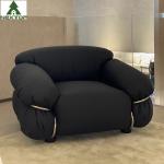 OEM Hotel Bedroom Furniture Fabric Single Black Sofa Chair Puffy Exterior Villa