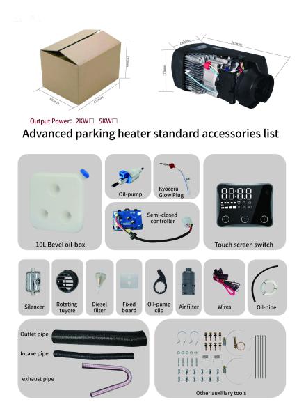 Semi-Closed Controller 12V 24V 2KW 5KW Truck Diesel Air Parking Heater With