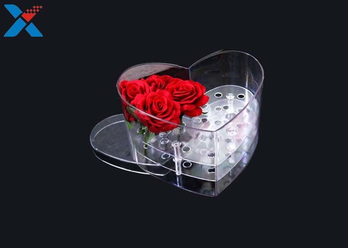 Waterproof Acrylic Heart Box , 9 18 36 Holes Clear Acrylic Favor Boxes