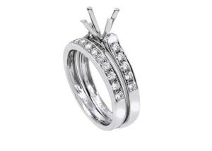 China Double Round Shape Engagement Ring , 0.72ct 18K White Gold Ring OEM ODM factory
