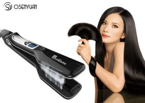 China Portable Home Hair Straightener , Electric Ion Titanium Ceramic Flat Iron Hair Steam Brush factory