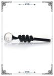 Pyrex Glass Oil Burner Black Helix Tube Clear Ball Head Mini Smoking Water Bong