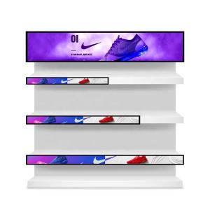 China Ultra Wide Stretched Bar Lcd Monitor Screen 23.1&quot; Shelf Android Cloud Advertising Supermarket factory