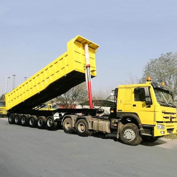 CIMC mechanical suspension Dual air brake system payload 70T allows goods to be unloaded from the side Tri-axle Tipper Trailer