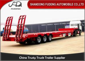 China 70 Kilograms Low Bed Semi Trailer Fuwa / BPW Axles Manual / Hydraulic Ladder factory