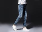 Woven Tapered Mens Denim Jacket And Jeans Mid Wash Man Pants 100% Cotton
