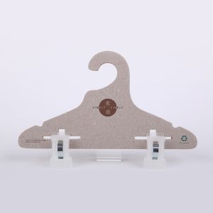 Recycled Paper Pants Hangers with Clips , Cardboard Clothes Hangers Customizable