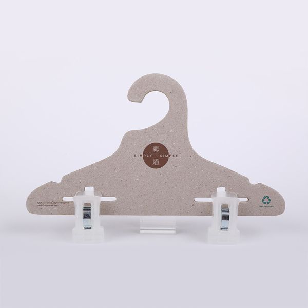 Recycled Paper Pants Hangers with Clips , Cardboard Clothes Hangers Customizable